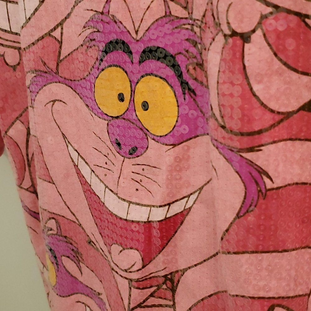 Disney Cheshire Cat Sequin Top Size Medium - Picture 2 of 6